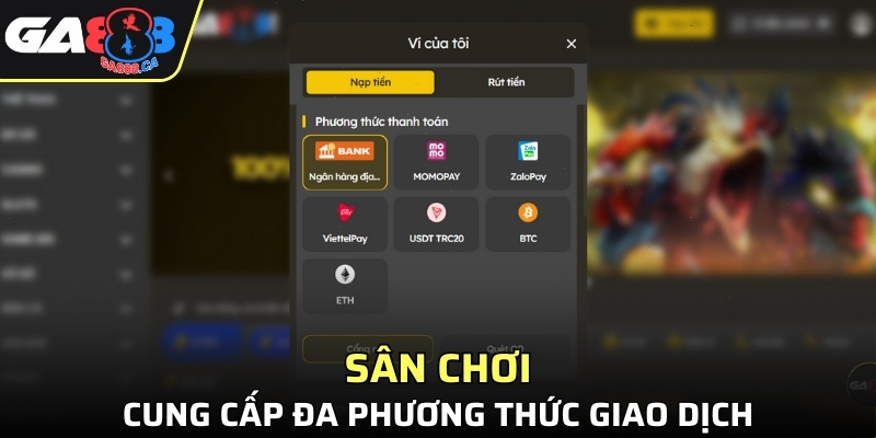 Sân chơi cung cấp đa phương thức giao dịch