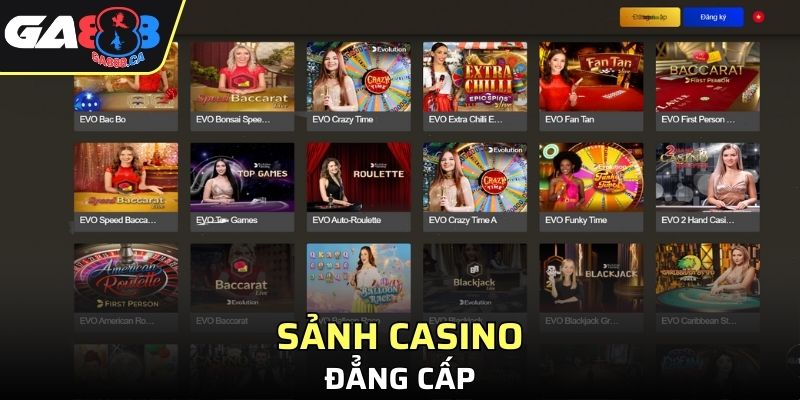 Sảnh casino chân thực và đẳng cấp